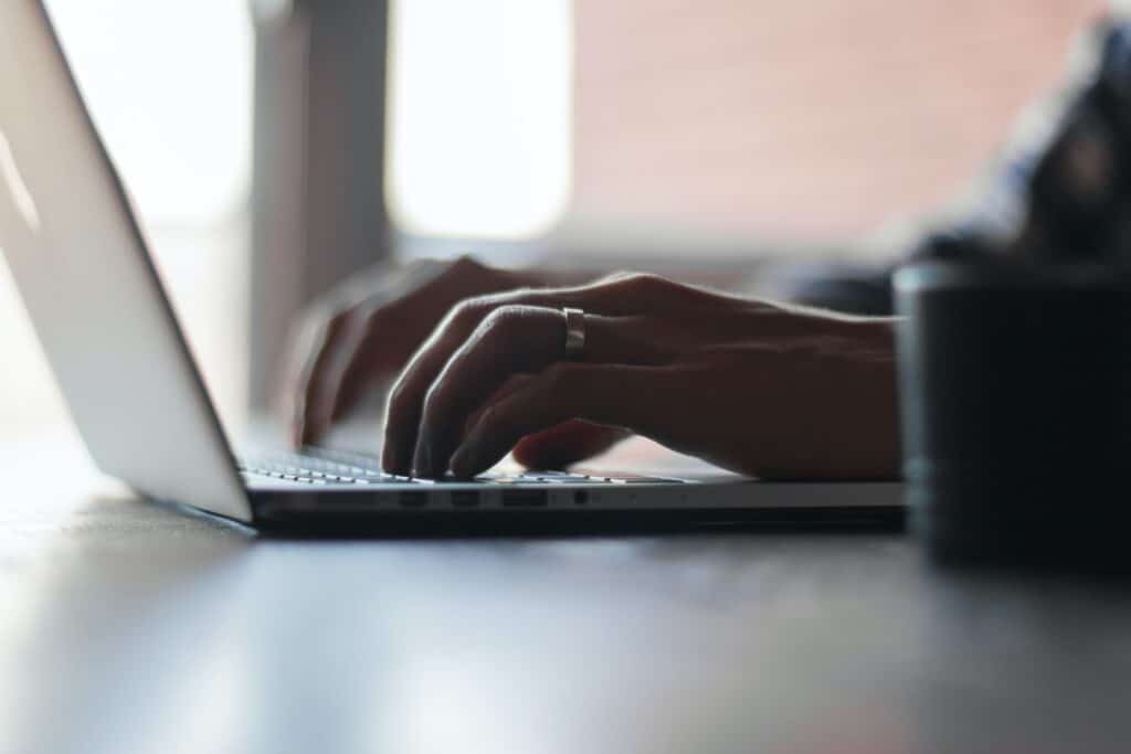 Man doing SEO on his laptop.